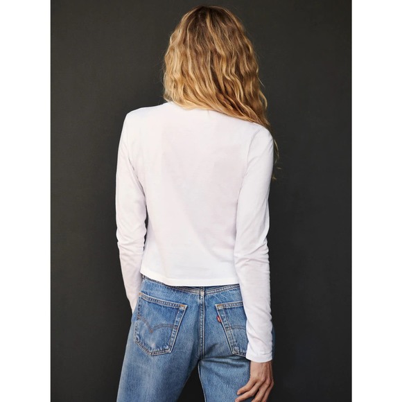 Buck Mason Women's Pima Cotton Boxy Crewneck Made In USA Long Sleeve Top Tee - Picture 4 of 5